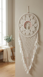 Handmade 54cm Feather Mandella Tree of Life Dreamcatcher - Elegant Bedroom & Living Room Decor