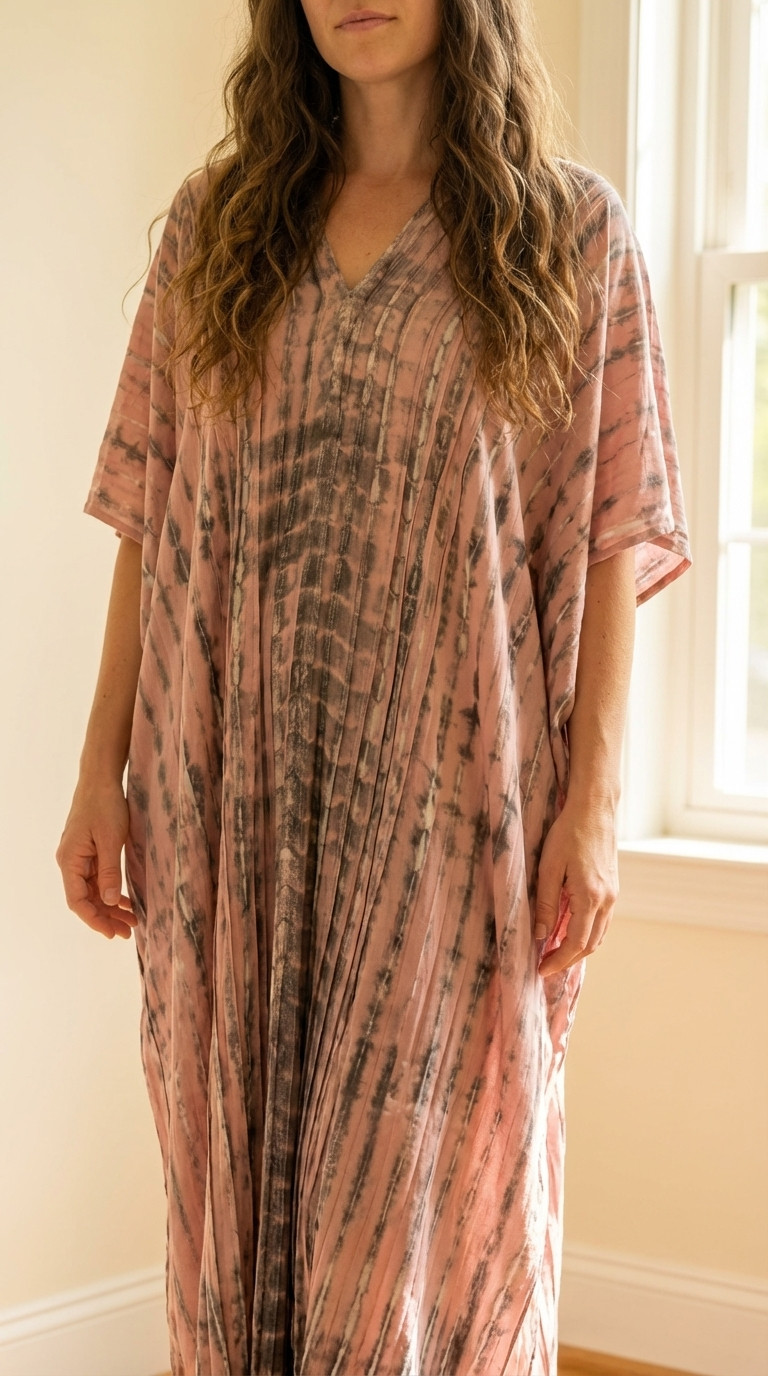 Relaxed Fit Long Kaftan Dress - Comfortable for Everyday Style