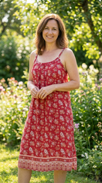 Lightweight Short Floral Strap Dress - Flowy & Comfortable Style