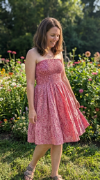 Casual Floral Short Boobtube Dress - Comfortable Casual Style