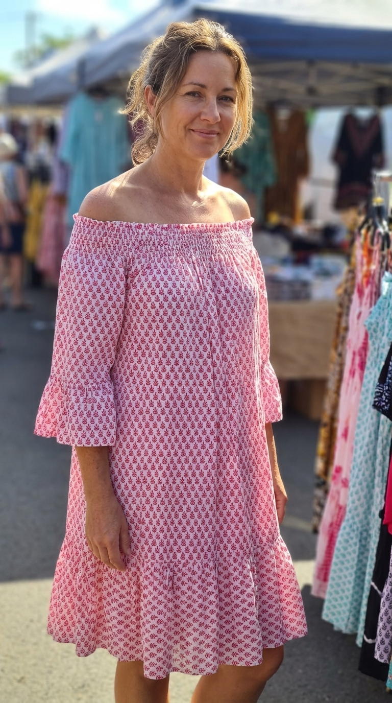 Flowy Off the Shoulder Dress - Flowy Lightweight Dress