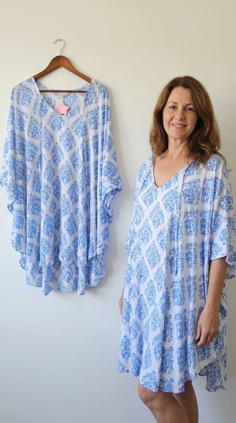 Relaxed Fit Batwing Dress - Comfortable Everyday Style