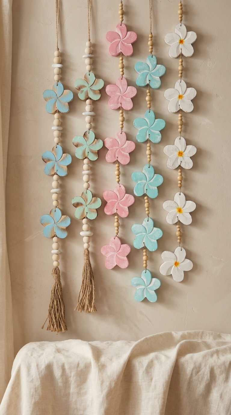 Handcrafted Hanging Flower Wall Art - Boho Hanging Decor