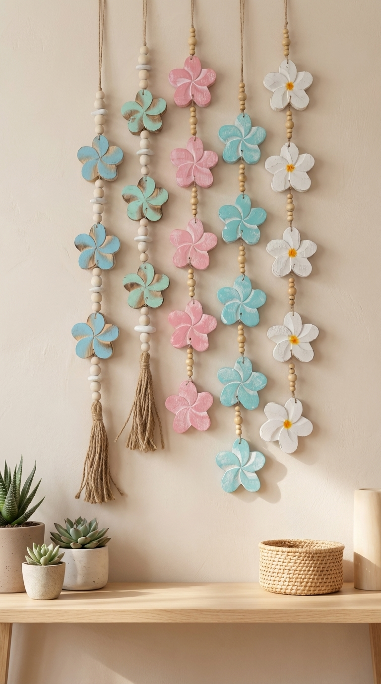 Handcrafted Hanging Flower Wall Art - Boho Hanging Decor