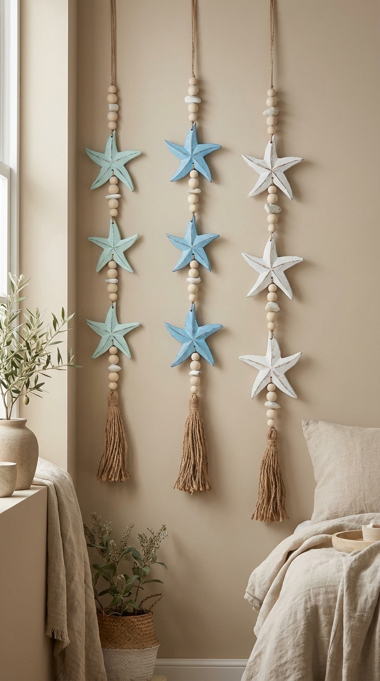 Handcrafted Star Hanging Wall Decor - Coastal Boho Statement Decor
