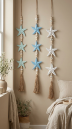 Handcrafted Star Hanging Wall Decor - Coastal Boho Statement Decor