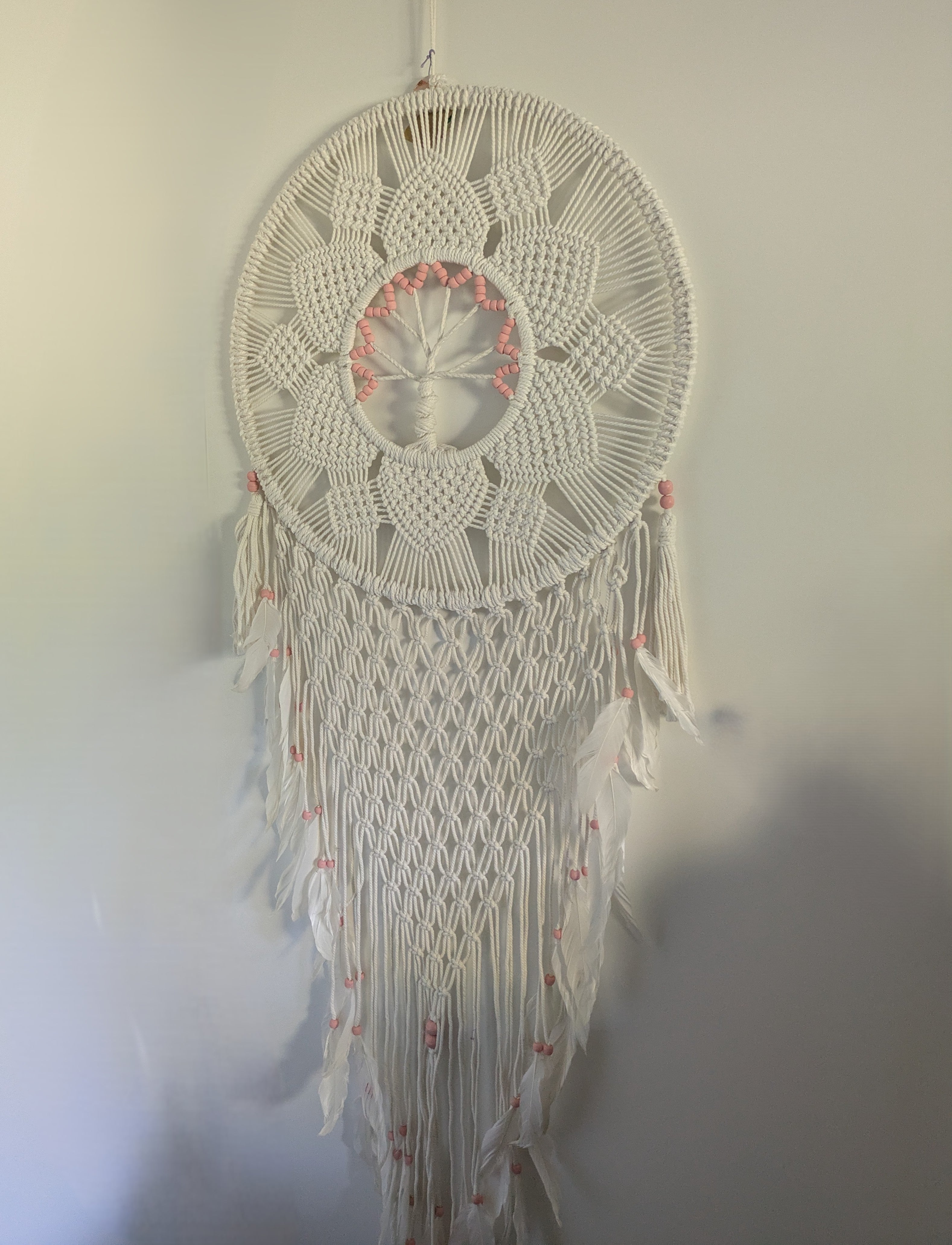 Handmade 54cm Feather Mandella Tree of Life Dreamcatcher - Elegant Bedroom & Living Room Decor