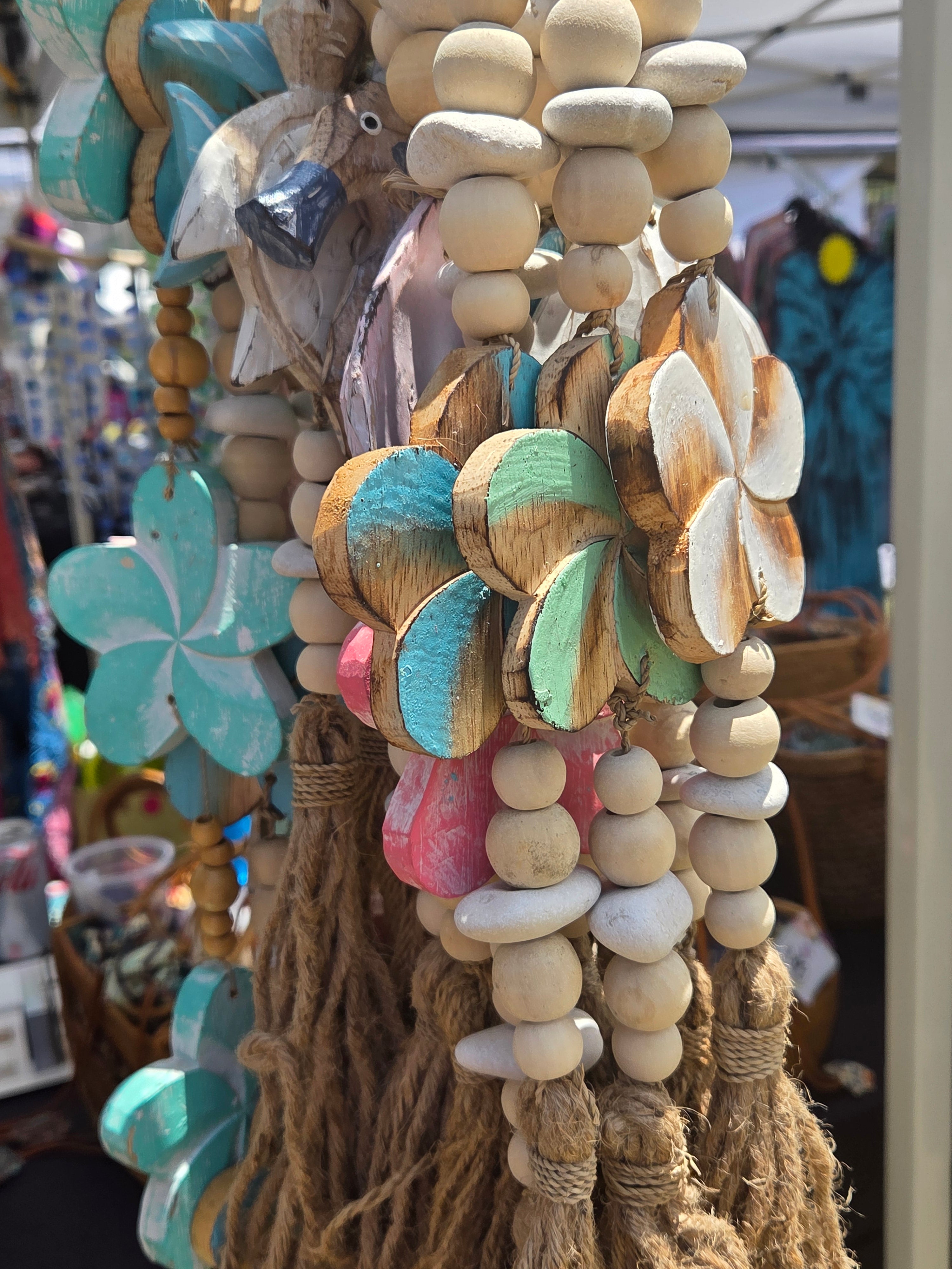 Handcrafted Hanging Flower Wall Art - Boho Hanging Decor