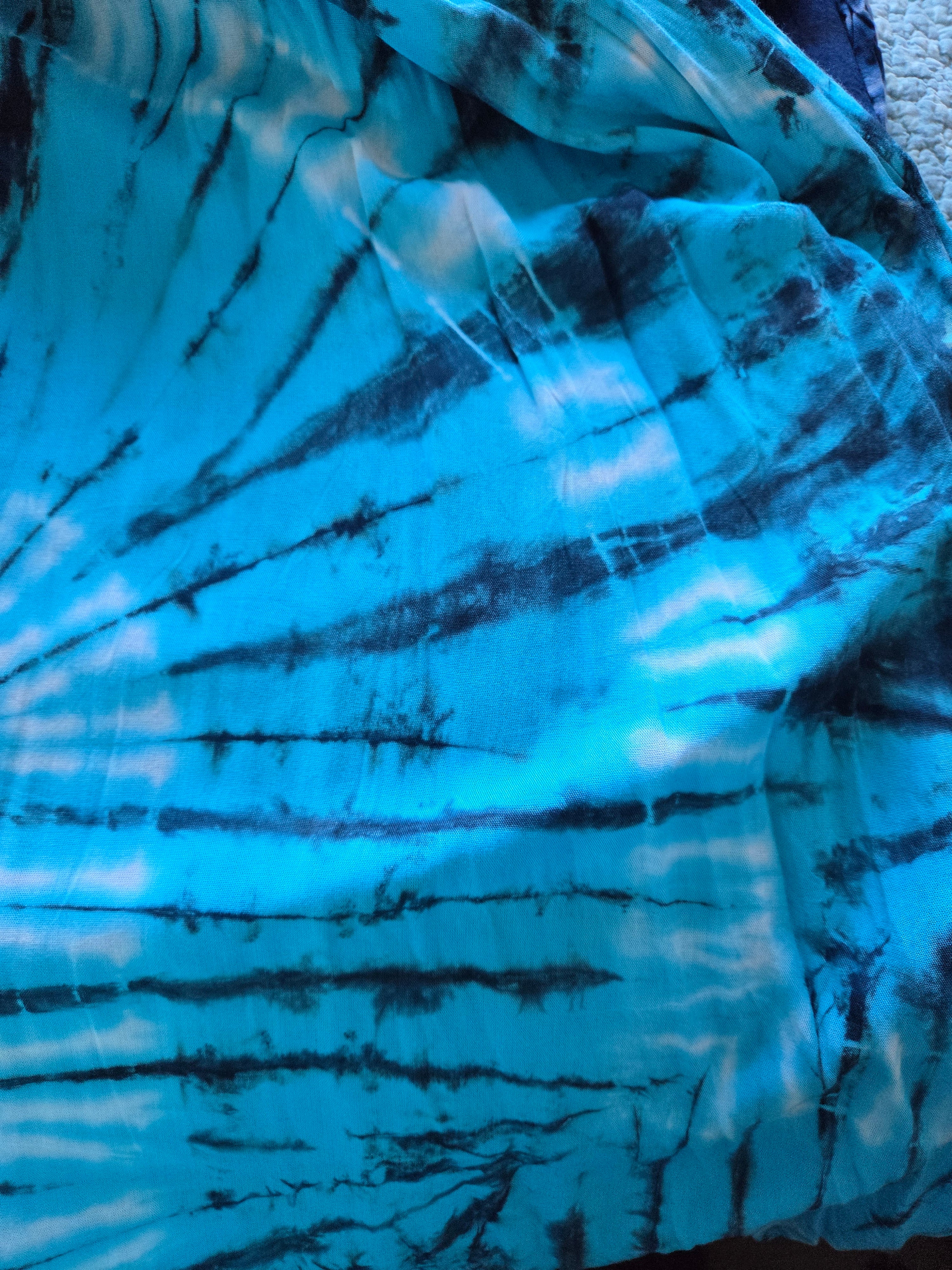 Flowy Tie-Dye Maxi Tie-shoulder Dress - Lightweight Easy Wear