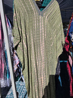 Relaxed Fit Bling Trimmed Long Kaftan - Comfortable Everyday Style
