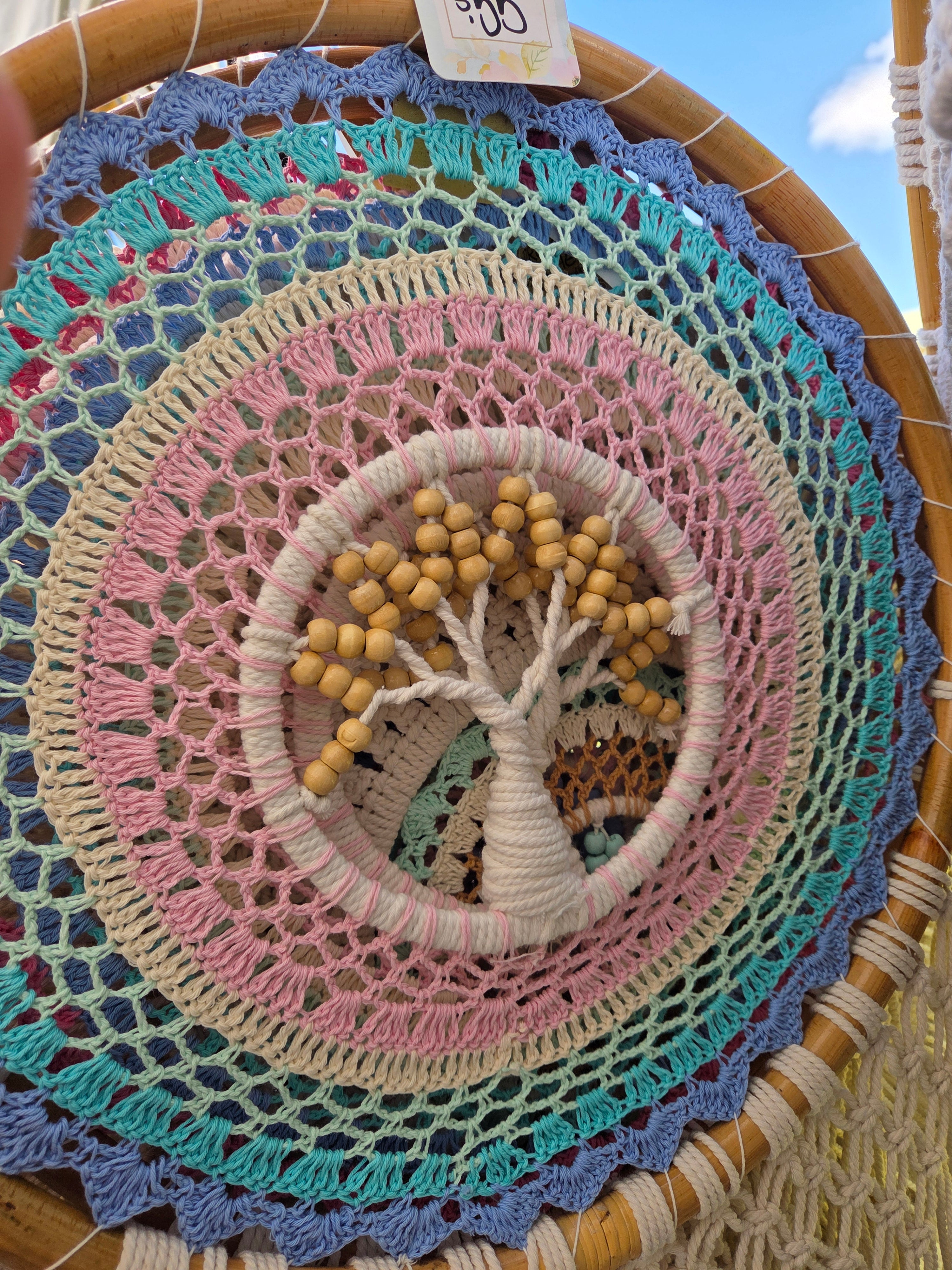Handmade Feather Style Colored Tree of Life 44cm Dreamcatcher - Decor' Wall Decor Australia