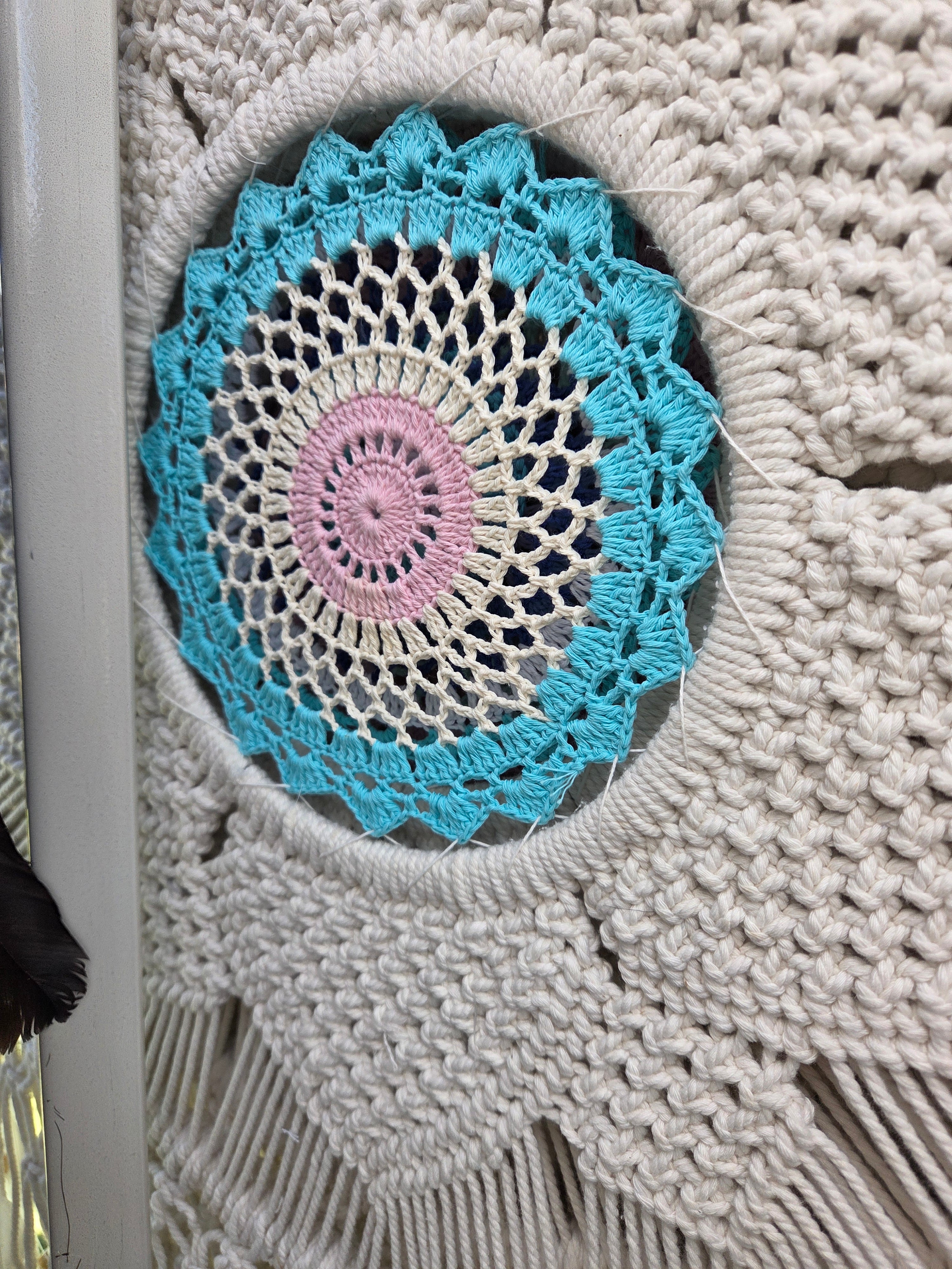 Handmade 54cm Mandella Feather Dreamcatcher - Boho Wall Decor for Bedrooms & Living Room