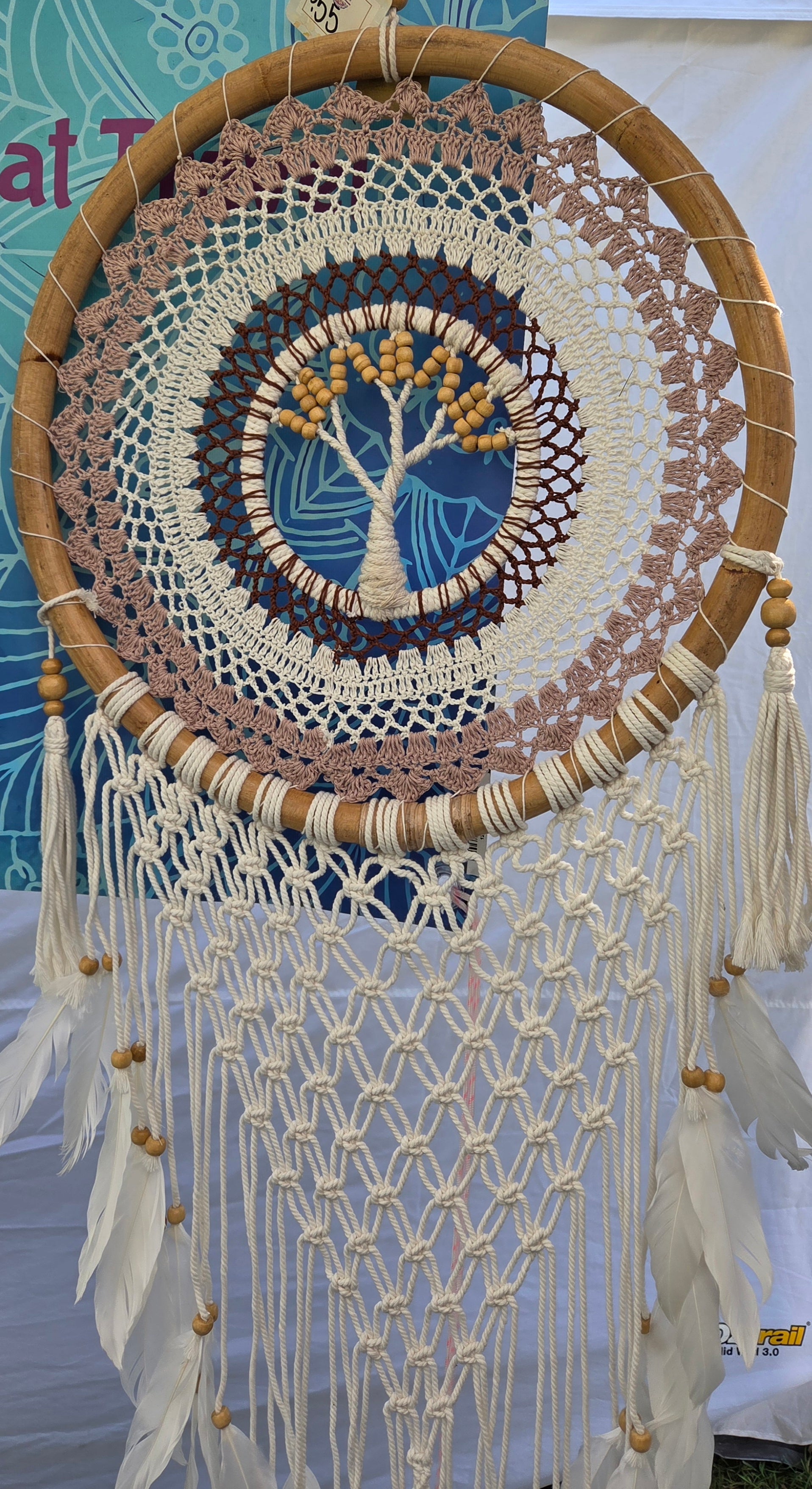 Handmade Feather Style Colored Tree of Life 44cm Dreamcatcher - Decor' Wall Decor Australia