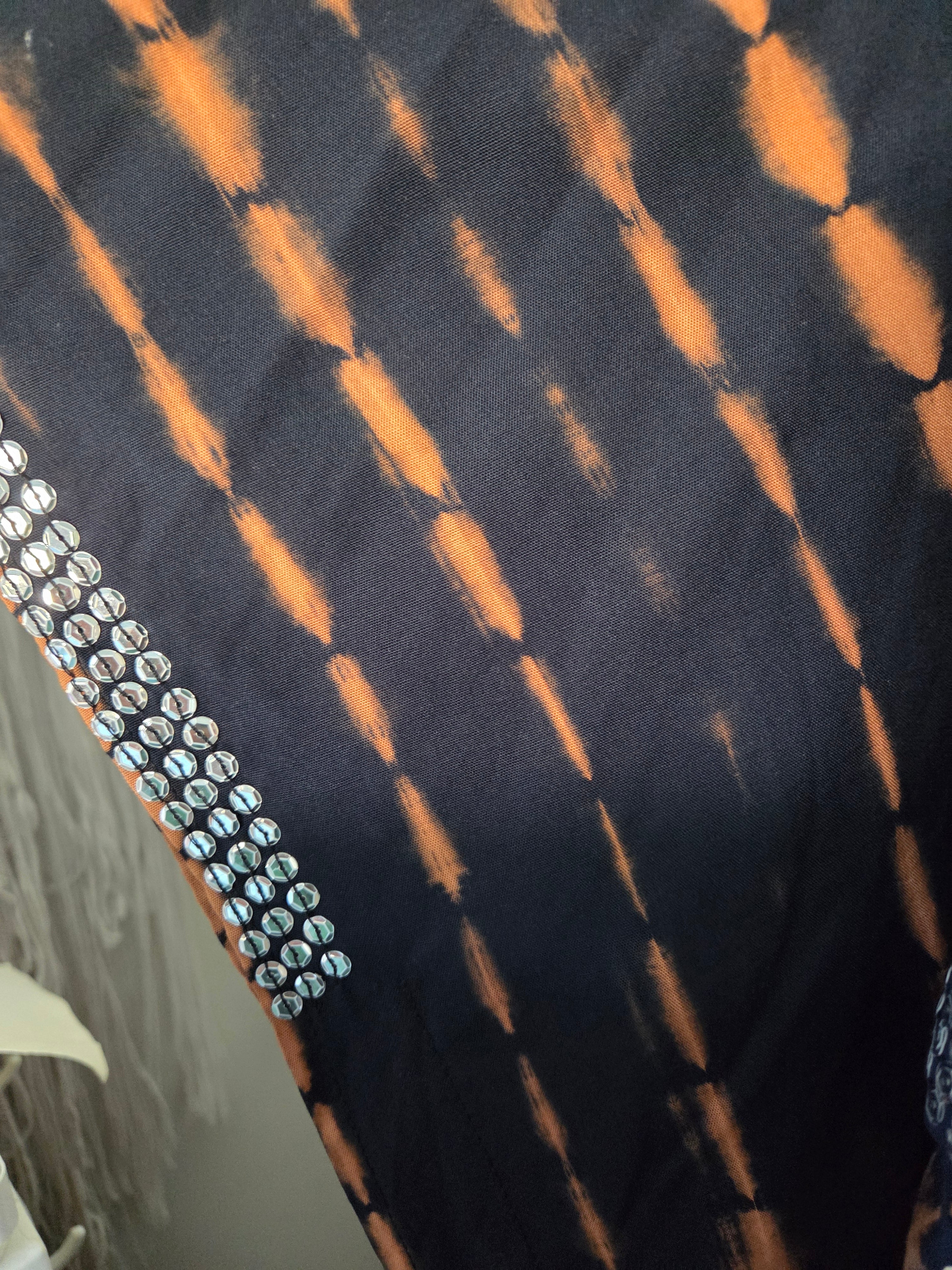 Relaxed Fit Bling Trimmed Long Kaftan - Comfortable Everyday Style