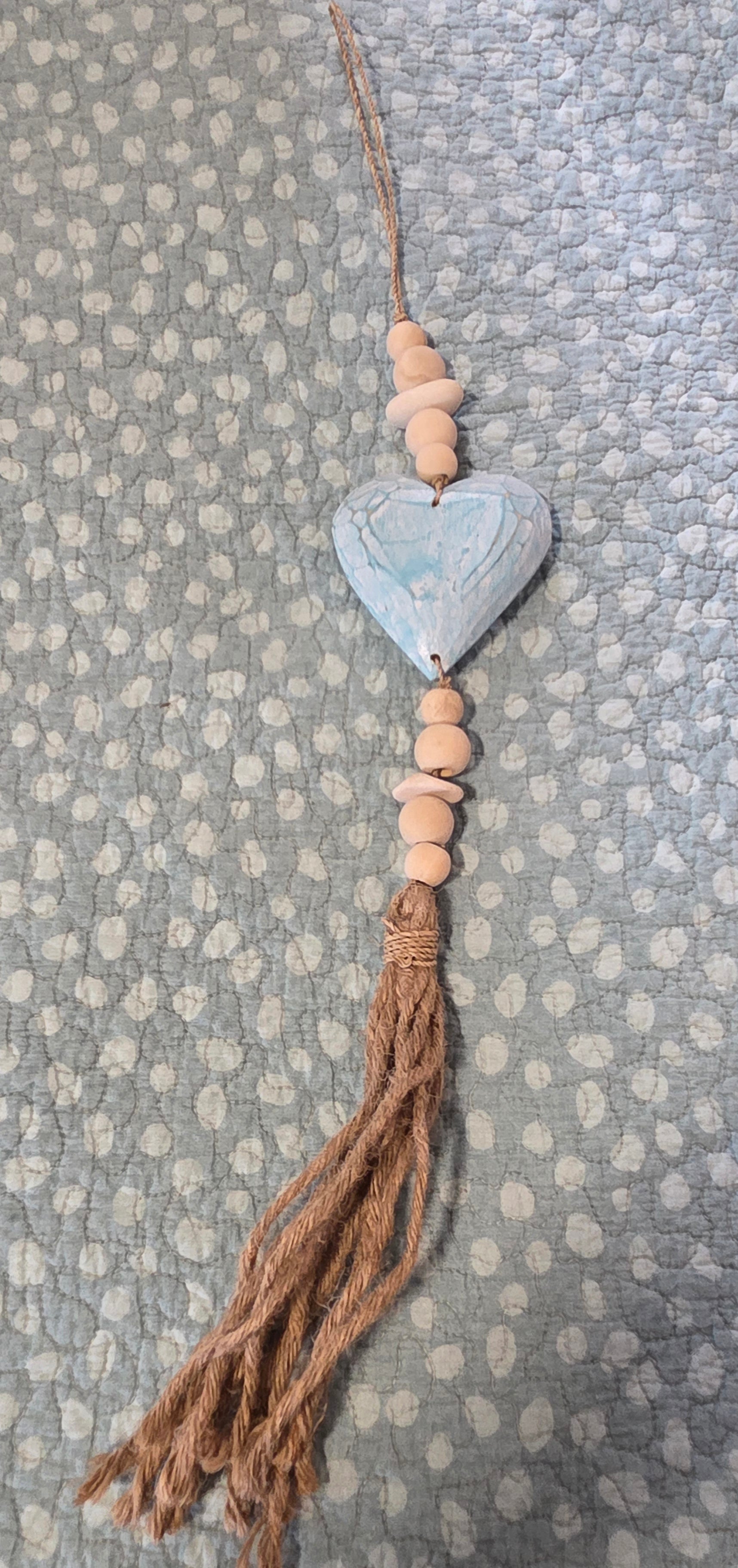 Handcrafted Lightweight Boho Single Heart Wall Hanging - Coastal Statement Decor