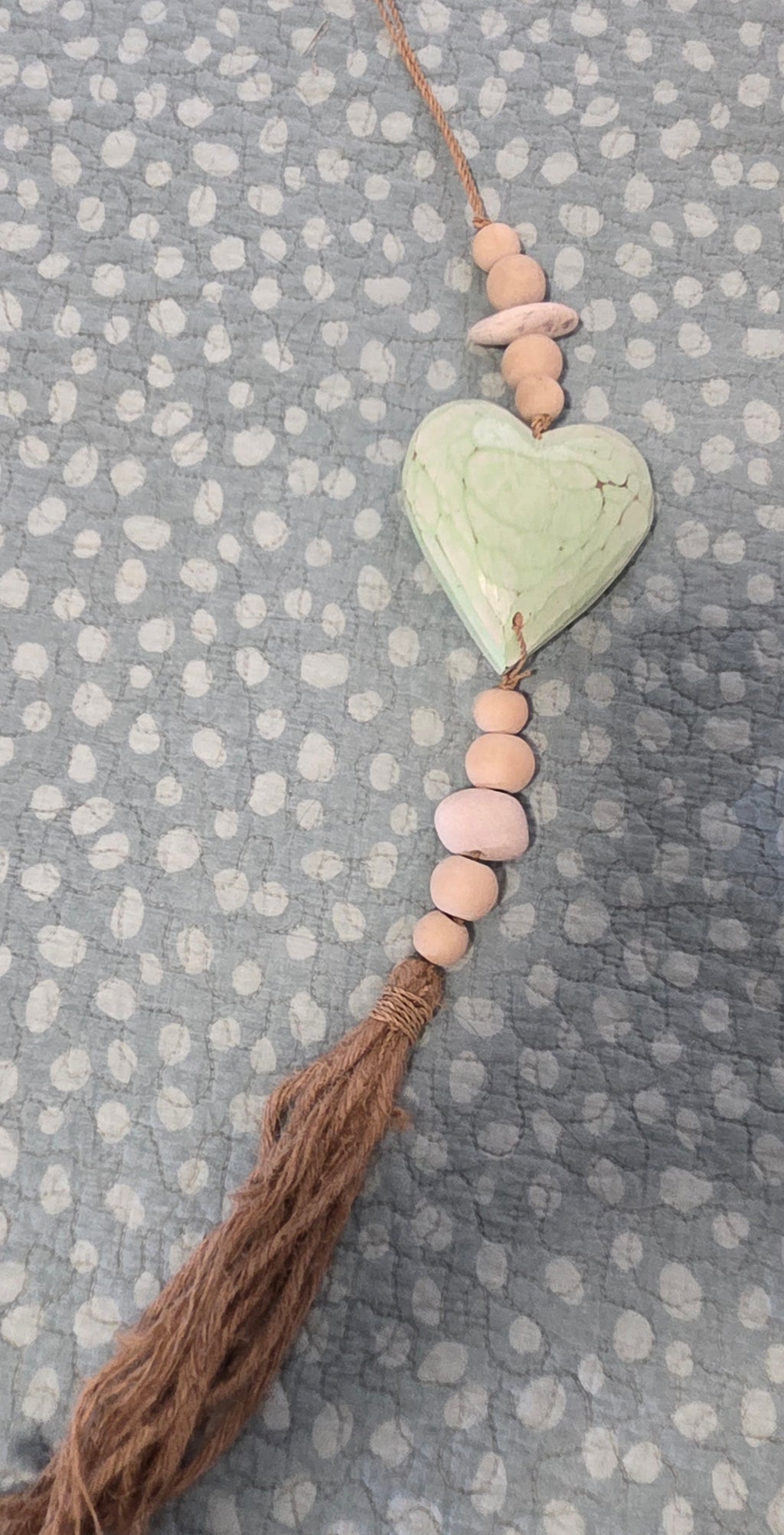 Handcrafted Lightweight Boho Single Heart Wall Hanging - Coastal Statement Decor