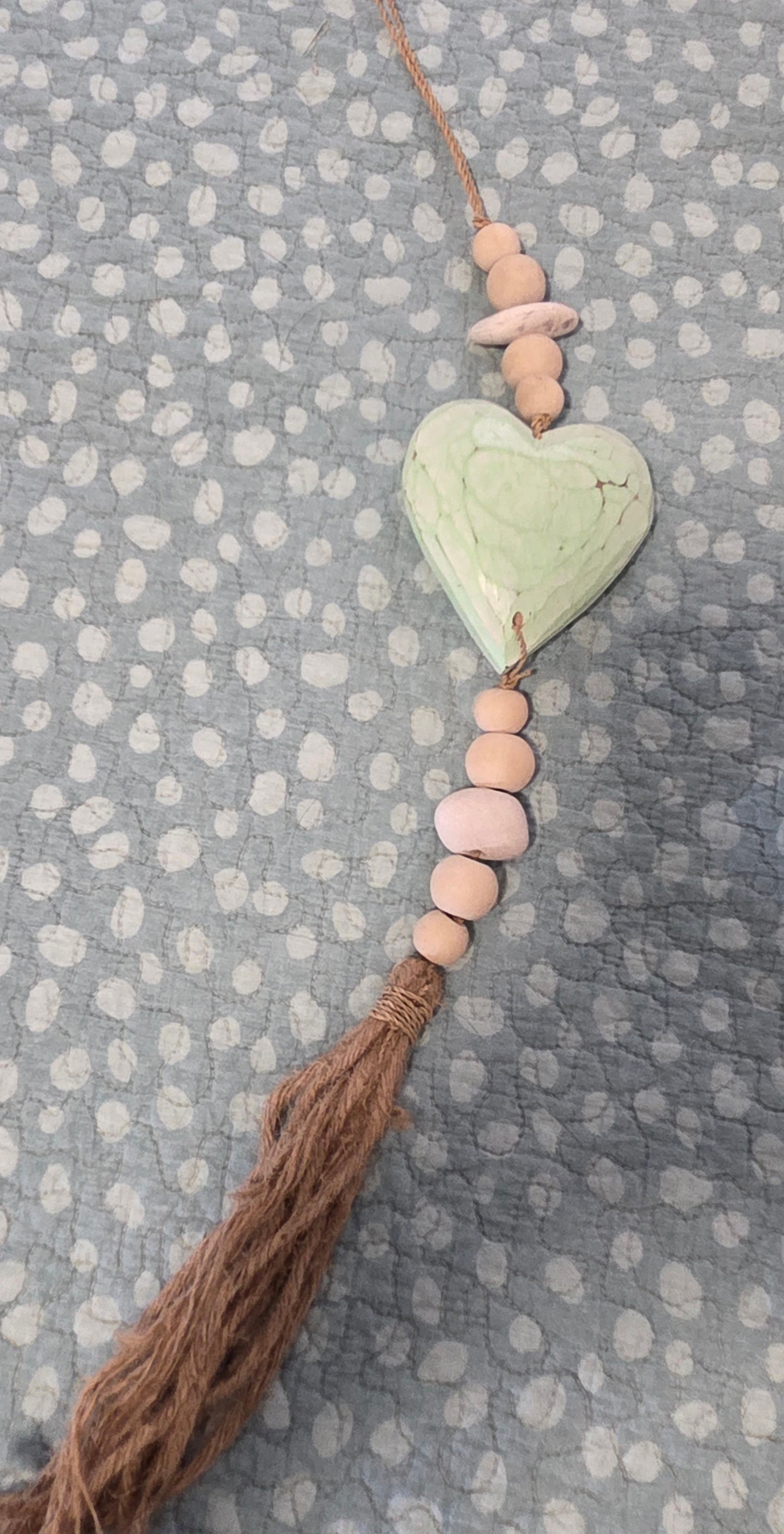 Handcrafted Lightweight Boho Single Heart Wall Hanging - Coastal Statement Decor