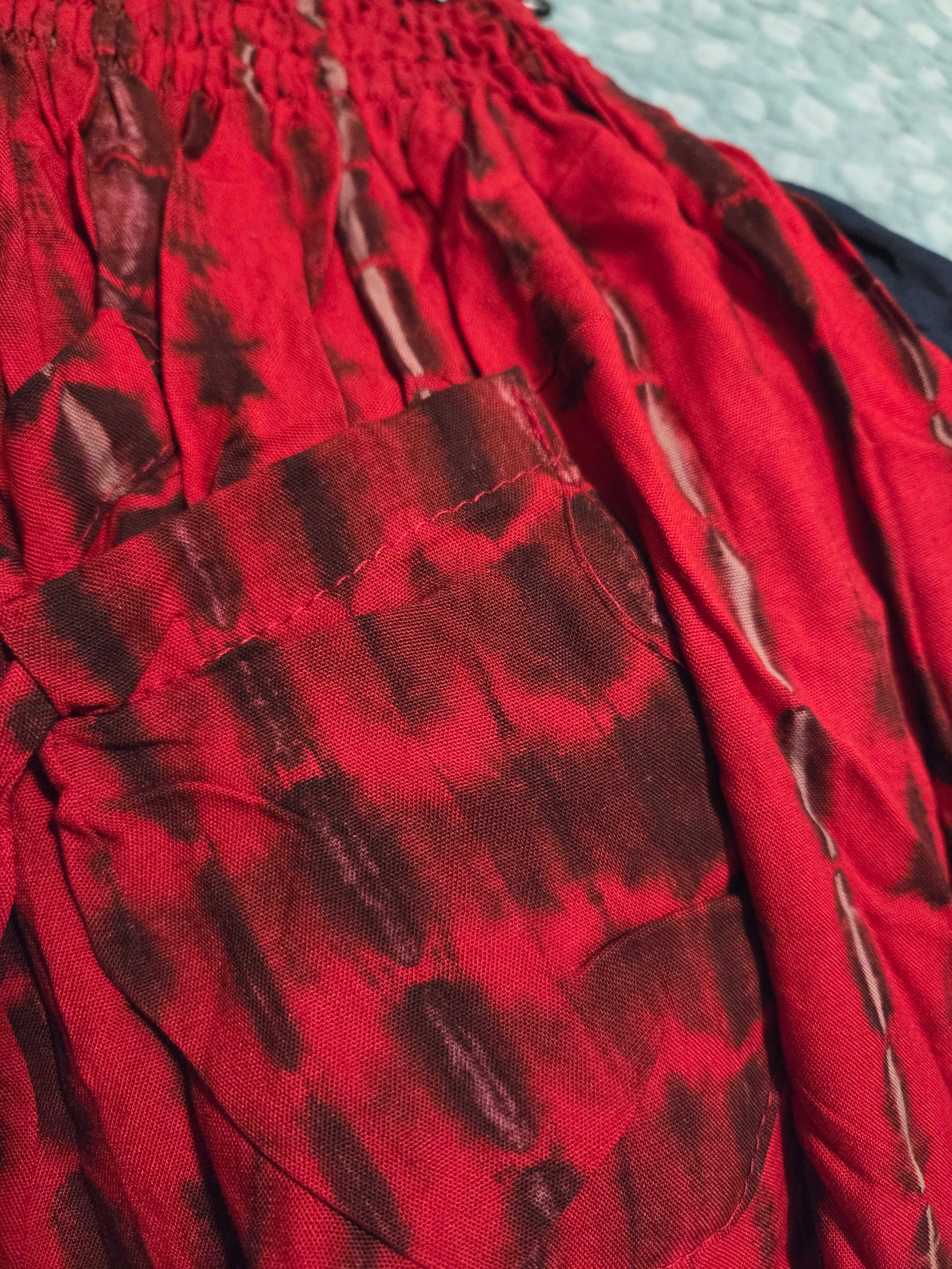 Flowy Lightweight Boho Tie-dye/plain Frill Pants - Effortless & Comfortable Fit