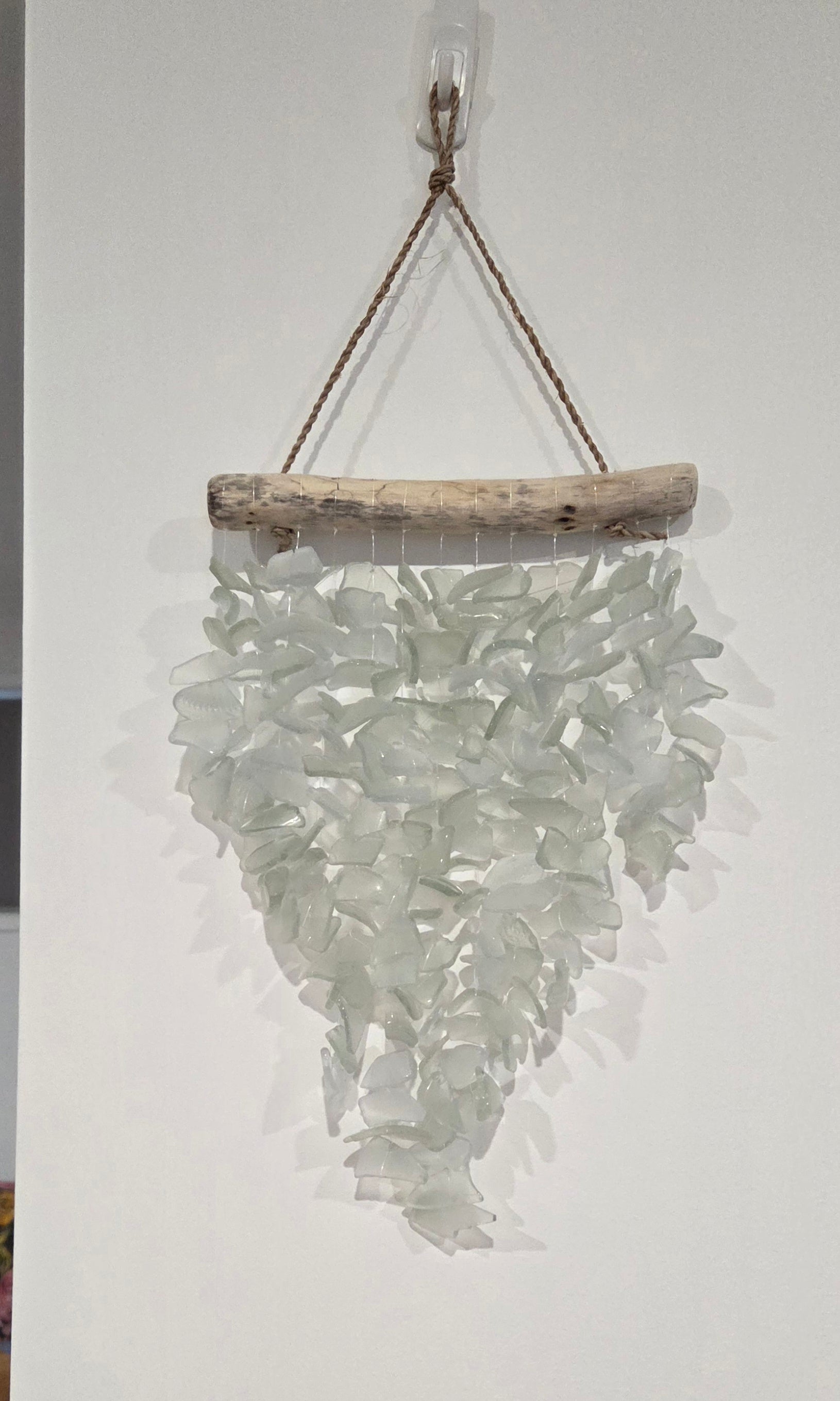 Recycled Wooden Sea Glass Wind Chime – Rattan Dreamcatcher Coastal Decor