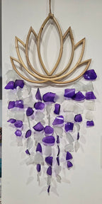 Recycled Sea Glass Windchime - Lotus Handmade Beach House Hanging