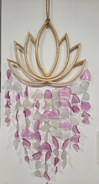 Recycled Sea Glass Windchime - Lotus Handmade Beach House Hanging