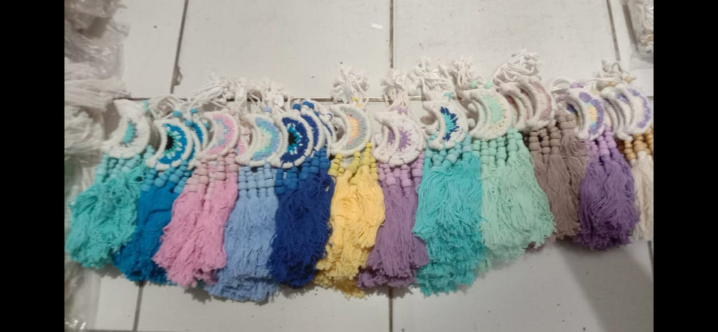 Handmade 5cm Small Feather Moon Dreamcatchers - Small Lightweight Hanging Decor