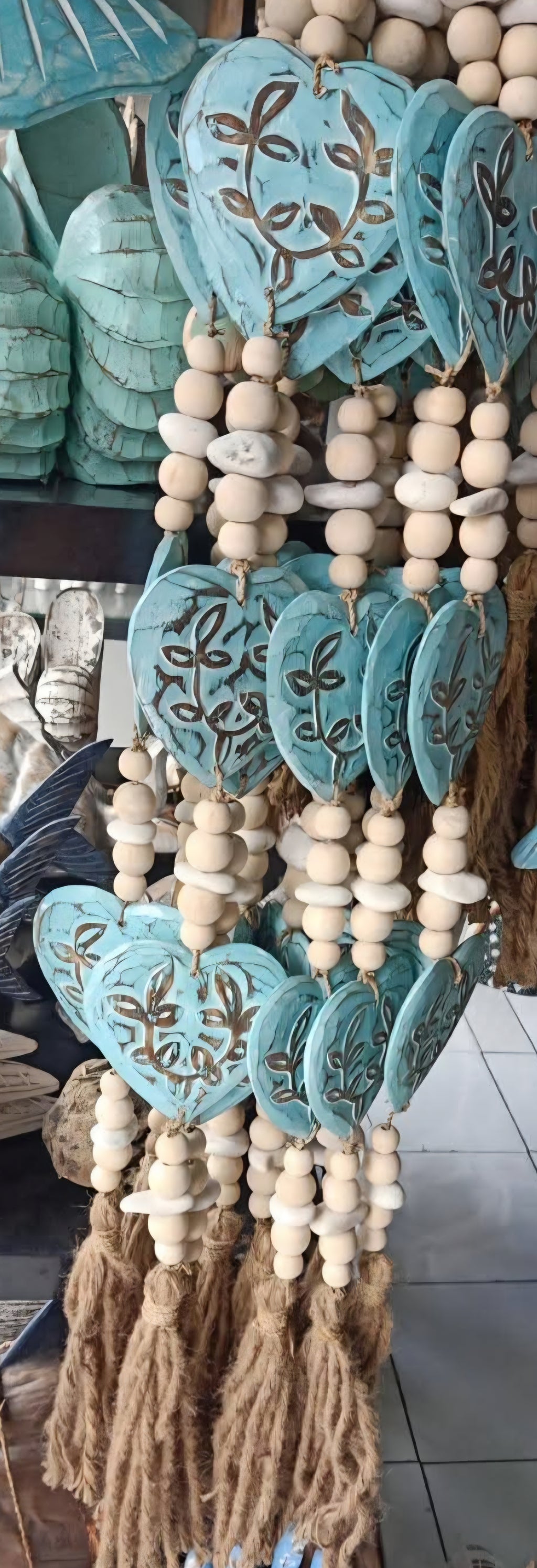 Handcrafted Filigree Heart Wall Hanging - Coastal Boho Statement Deor