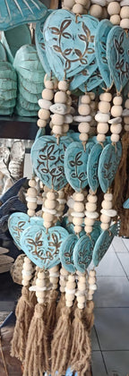 Handcrafted Filigree Heart Wall Hanging - Coastal Boho Statement Deor