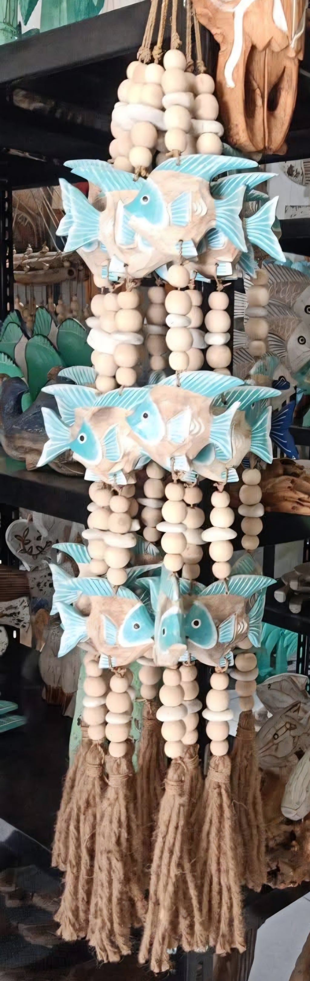 Handcrafted Fish Decor Wall Art - Boho Wall Hanging
