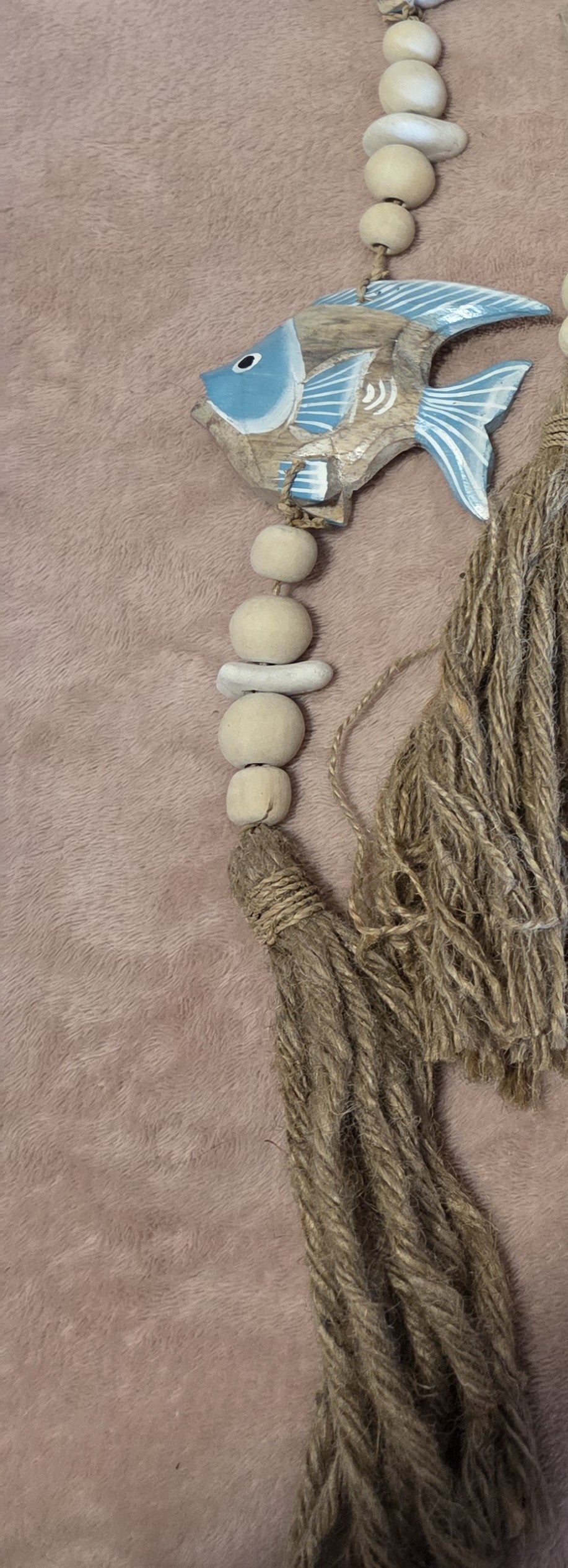 Handcrafted Boho Single Fish Wall Hanging - Coastal Statement Piece