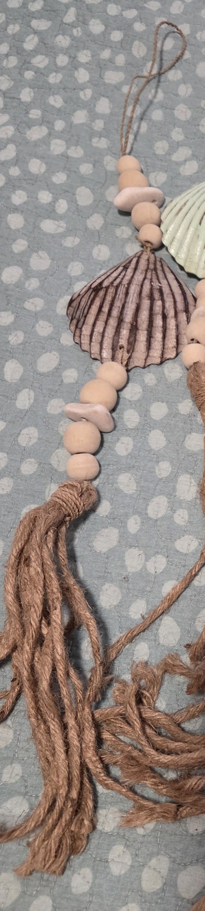 Handcrafted Single Boho Shell Wall Hanging - Coastal Statement Piece