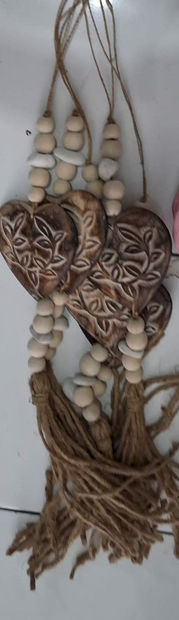 Handcrafted Boho Single Fillagree Heart Wall Hanging - Coastal Statement Decor