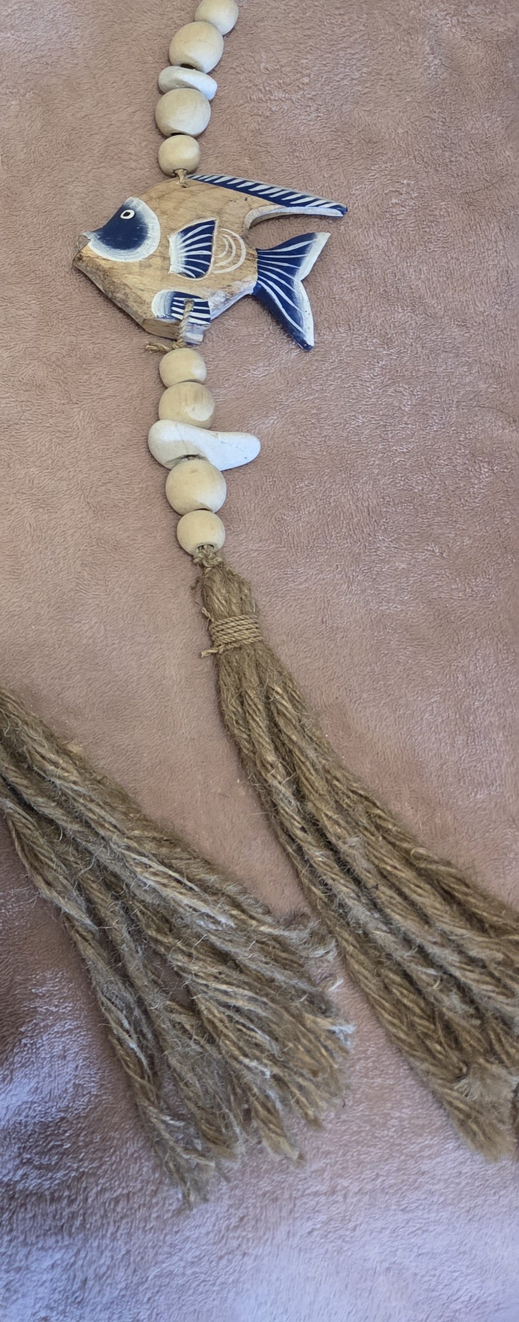 Handcrafted Boho Single Fish Wall Hanging - Coastal Statement Piece