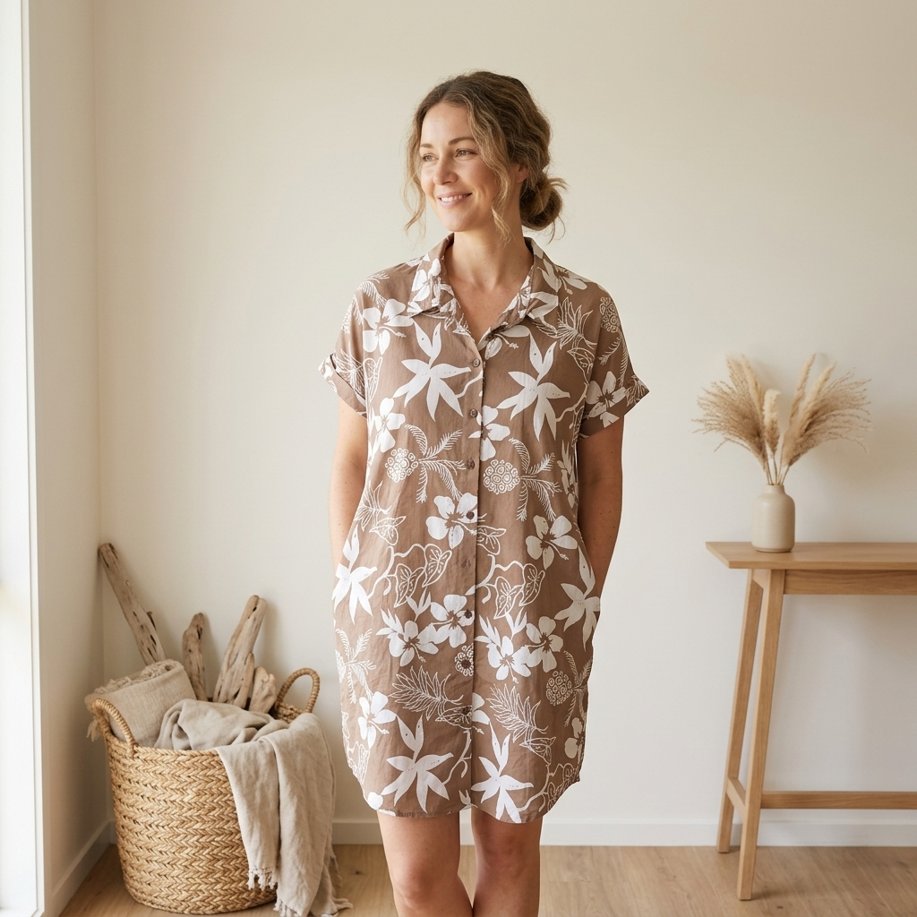 Lightweight Flowy Shirt Dress - Soft, Breathable Everyday Style