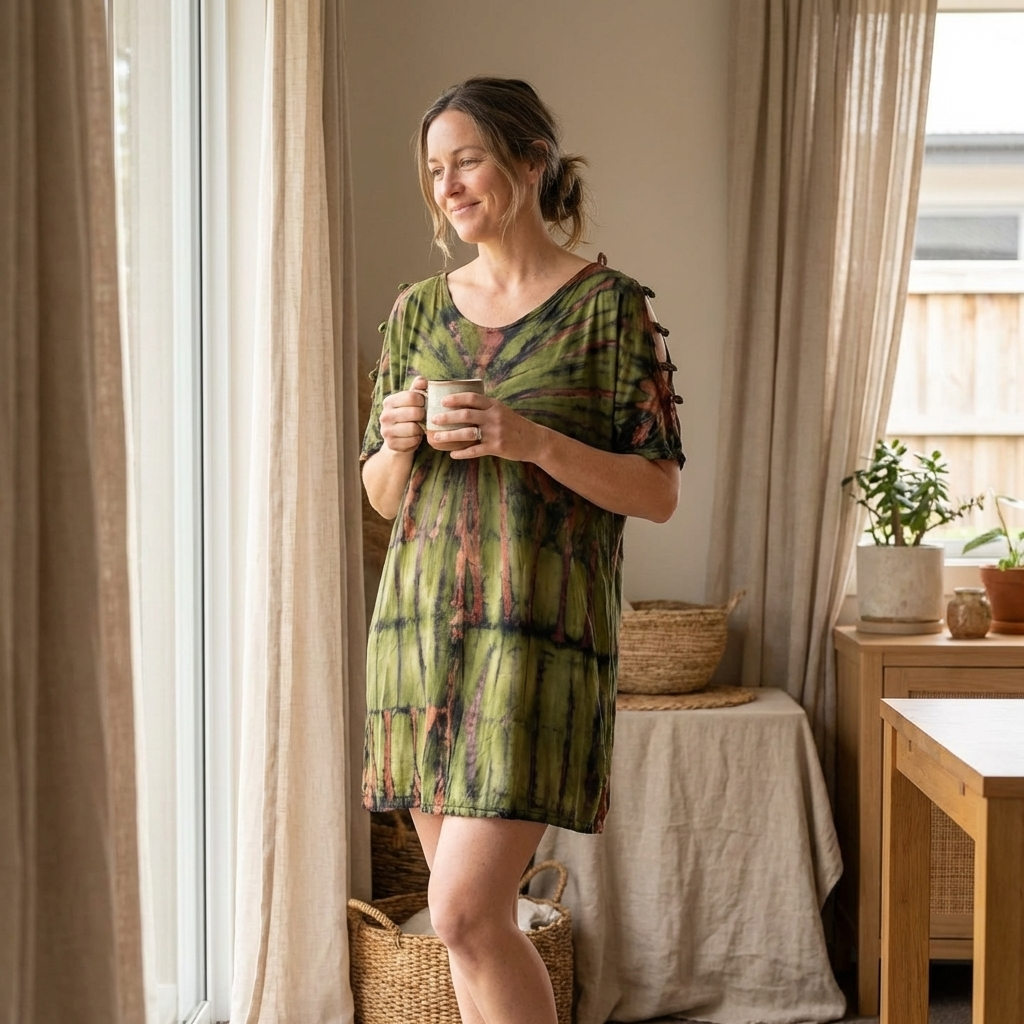 Lightweight Open Shoulder Dress - effortless Comfort Coastal