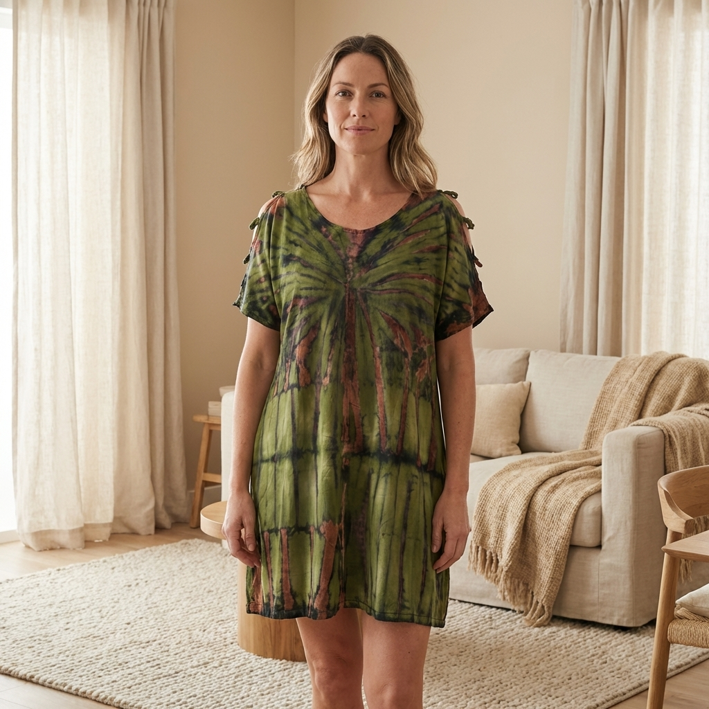 Lightweight Open Shoulder Dress - effortless Comfort Coastal