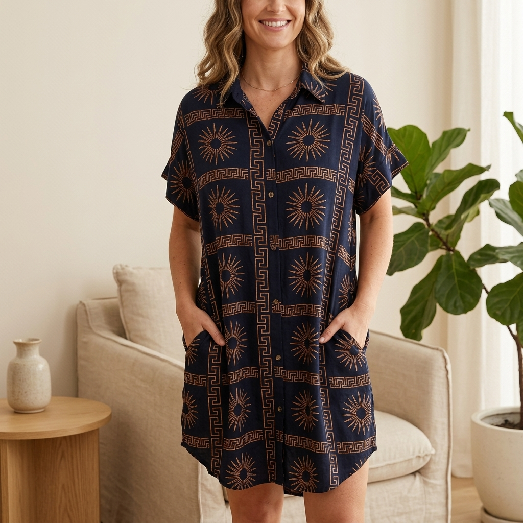 Lightweight Flowy Shirt Dress - Soft, Breathable Everyday Style