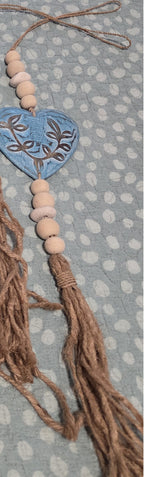 Handcrafted Boho Single Fillagree Heart Wall Hanging - Coastal Statement Decor