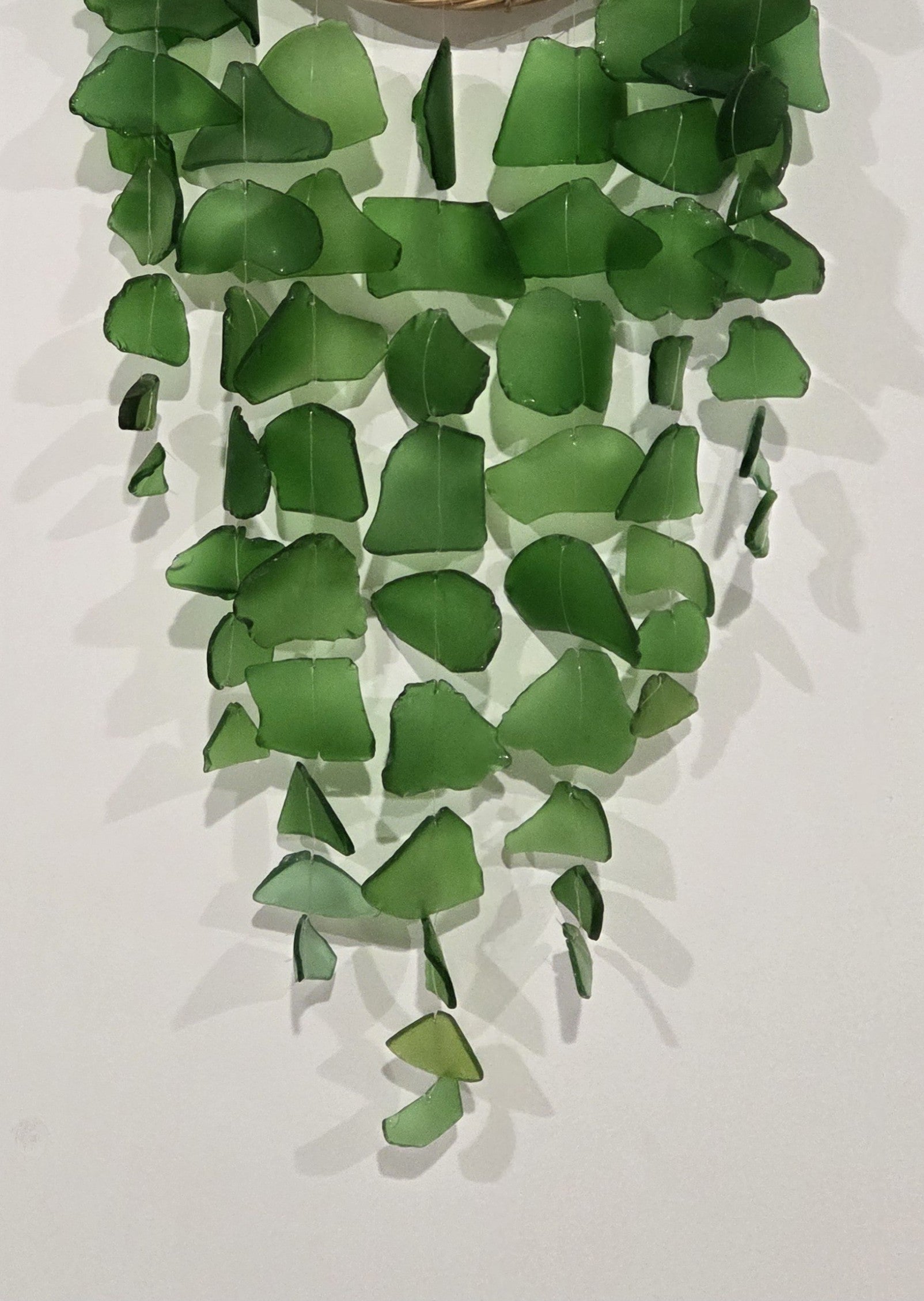 Recycled Sea Glass Windchimes - Rattan Dreamcatcher Coastal Decor