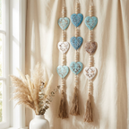 Handcrafted Filigree Heart Wall Hanging - Coastal Boho Statement Deor