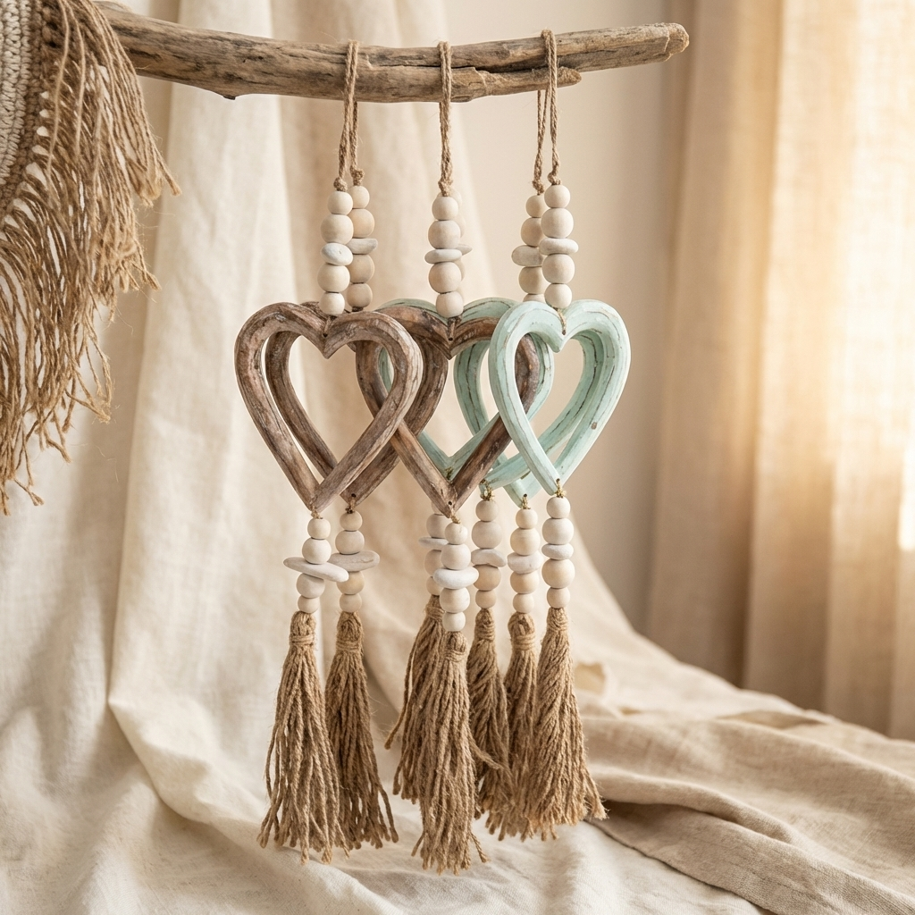 Handcrafted Open Heart Wall Hanging - Artesian Boho Statement Decor