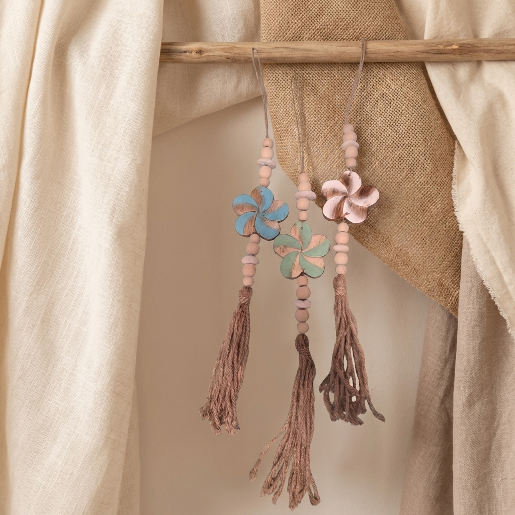 Handcrafted Boho Flower Wall Hanging - Coastal Statement Decor