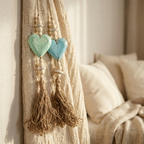 Handcrafted Lightweight Boho Single Heart Wall Hanging - Coastal Statement Decor