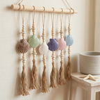 Handcrafted Single Boho Shell Wall Hanging - Coastal Statement Piece