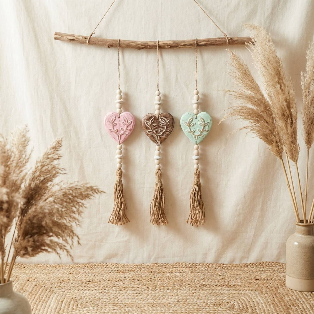 Handcrafted Boho Single Fillagree Heart Wall Hanging - Coastal Statement Decor