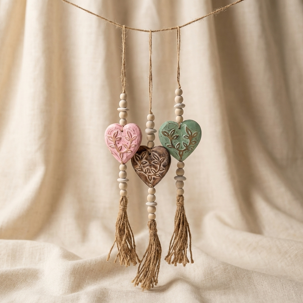 Handcrafted Boho Single Fillagree Heart Wall Hanging - Coastal Statement Decor