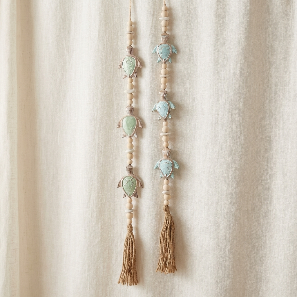 Handcrafted Turtle Wall Hanging - Coastal Boho Statment Decor
