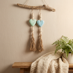 Handcrafted Lightweight Boho Single Heart Wall Hanging - Coastal Statement Decor