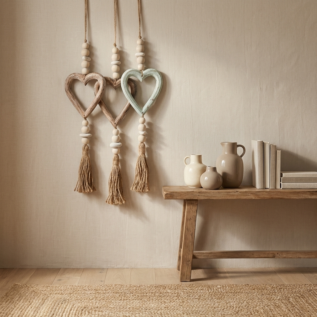 Handcrafted Open Heart Wall Hanging - Artesian Boho Statement Decor