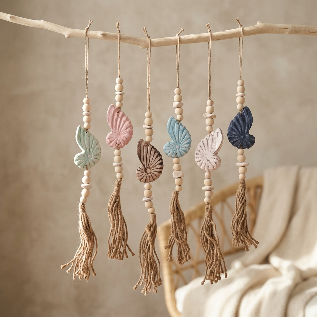 Handcrafted Boho Single Seashell Wall Hanging - Coastal Statement Piece